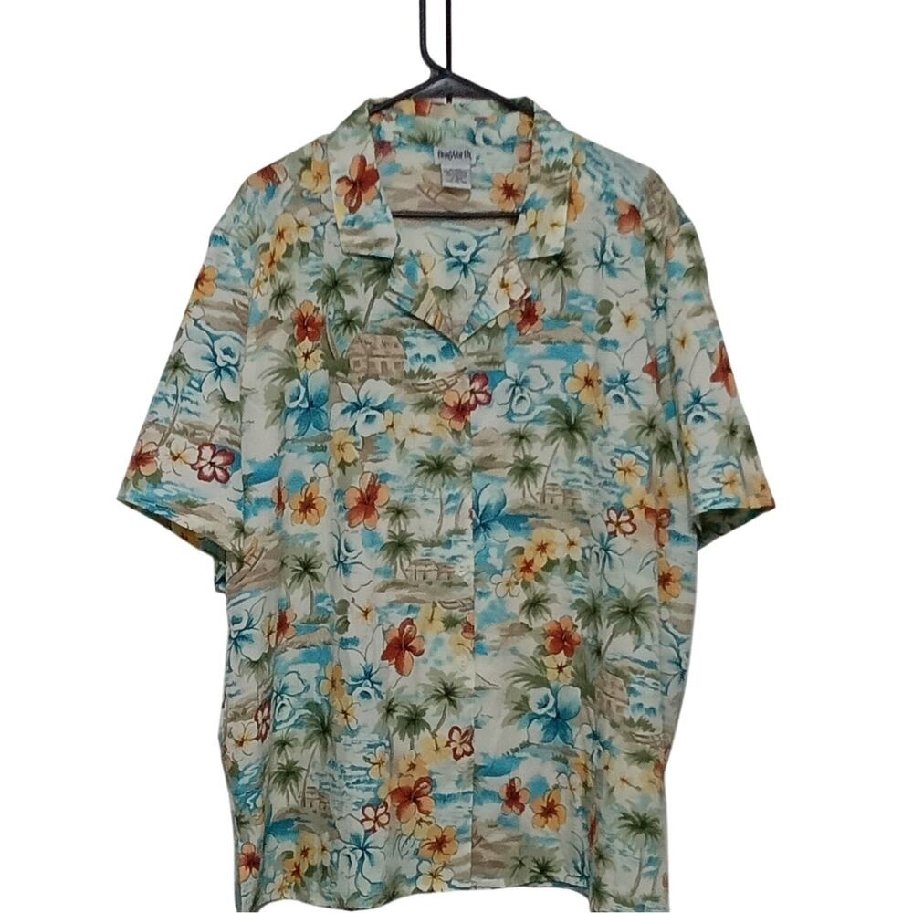 Bonworth Tropical Hibiscus Button Shirt – Vibrant Resortwear Vintage